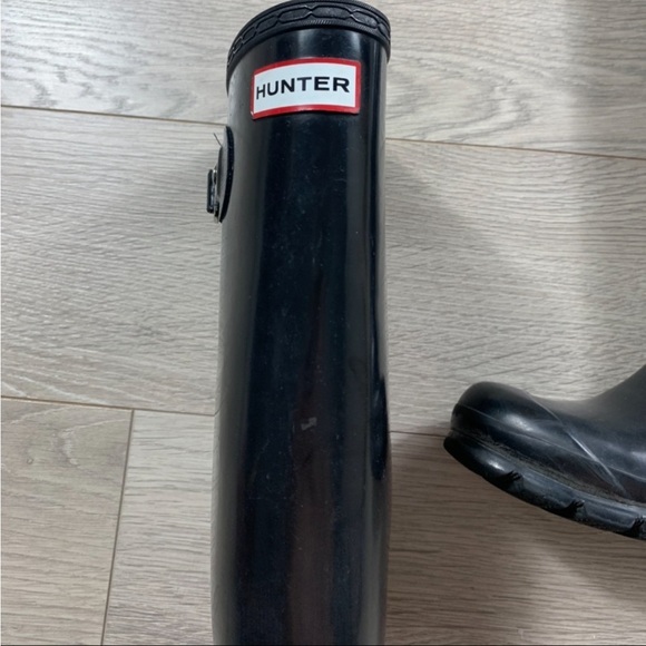 Hunter Black Original Tall Gloss Rain Boots - Picture 7 of 13